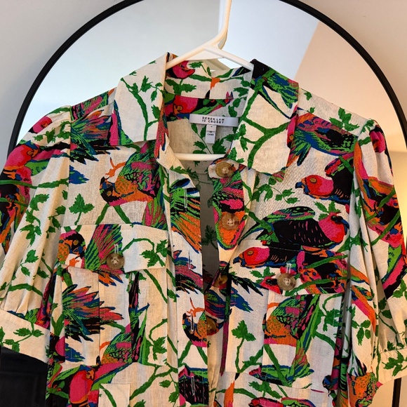 Derek Lam 10 Crosby Tropical Utility Shirtdress Size 4 - Picture 6 of 8